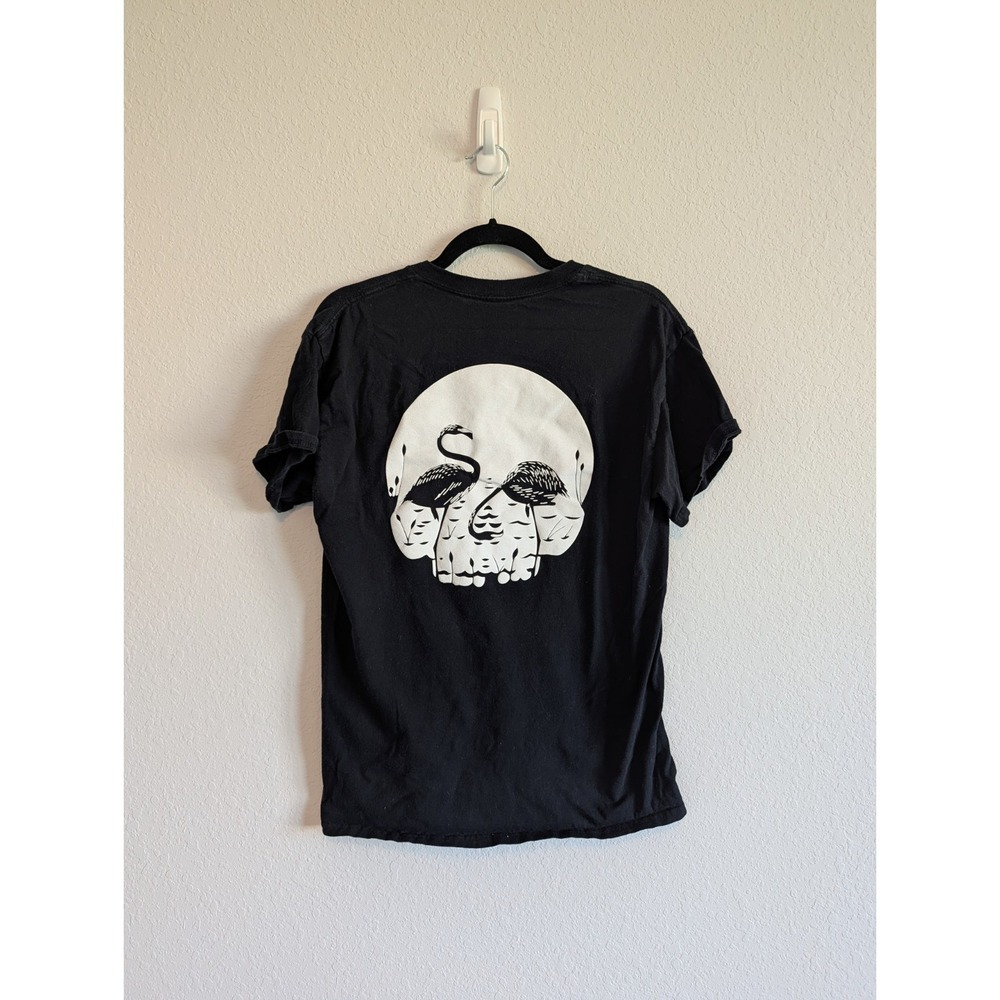 Chomp Brand Flamingo Skull T-Shirt Medium M Black Graphic Crewneck Tee